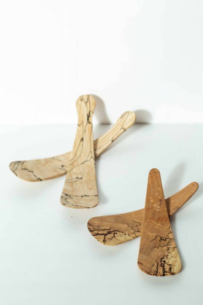Spalted Maple Wooden Salad Servers (11.5" pair) - Petermans Boards and Bowls