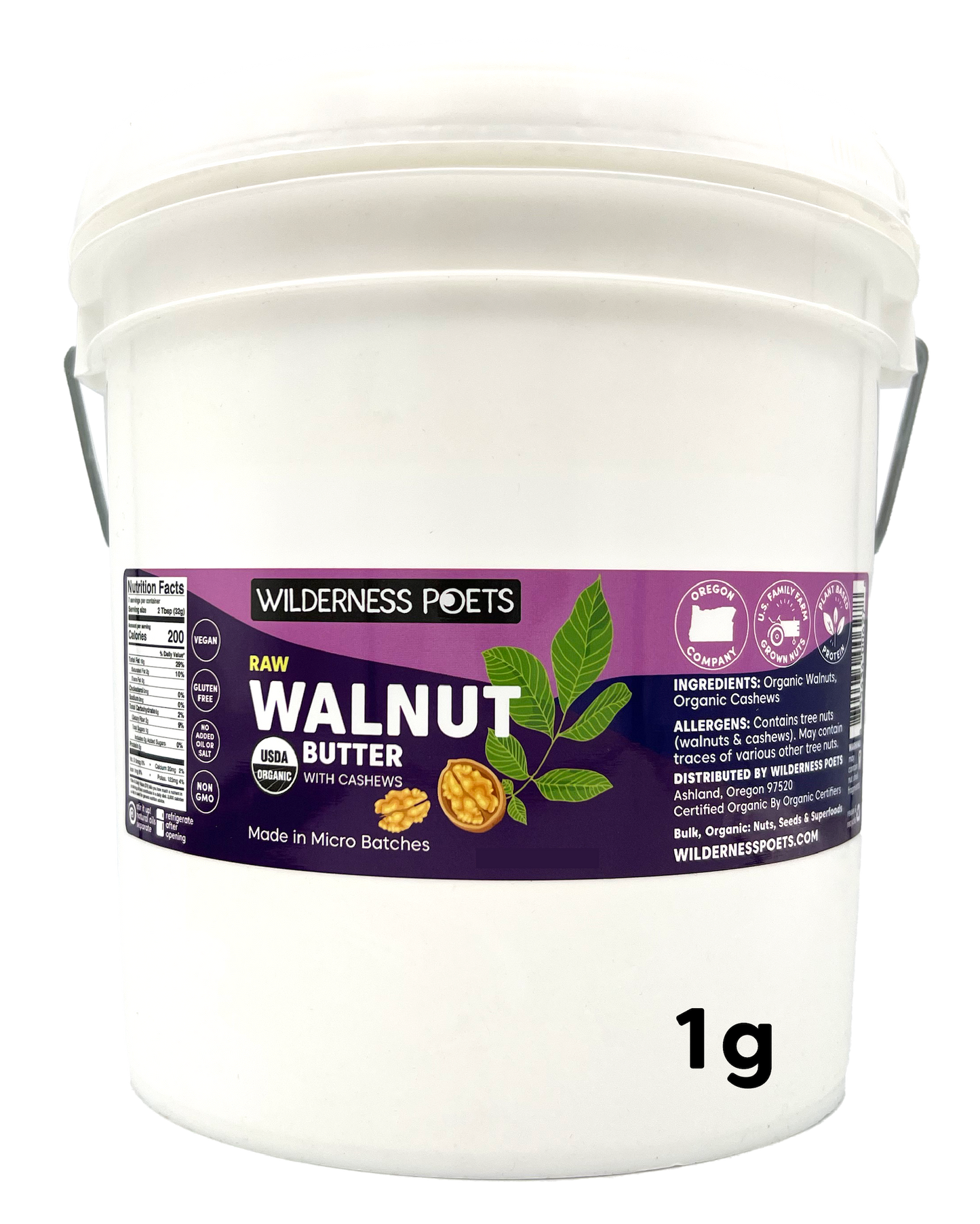 Walnut Butter, Raw - Organic (8 oz)