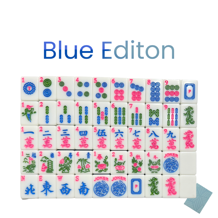 Mahjong Studios - Mahjong Tiles - Blue Edition – American Mahjong Tile Set (166 Tiles) 2-Color Blue