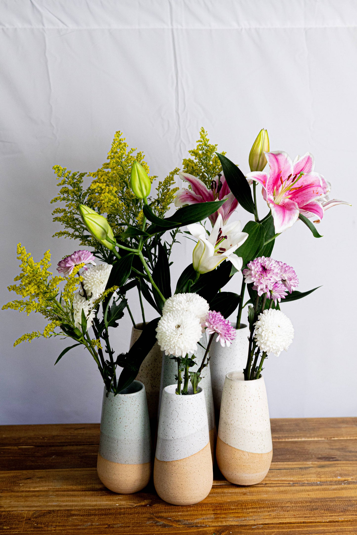Handmade ceramic Round Bottom vases