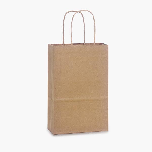 Nashville Wraps - Recycled Brown Kraft Paper Retail Shopping Bags: 300 Pack / Market Flat Handle 12x6.5x14"