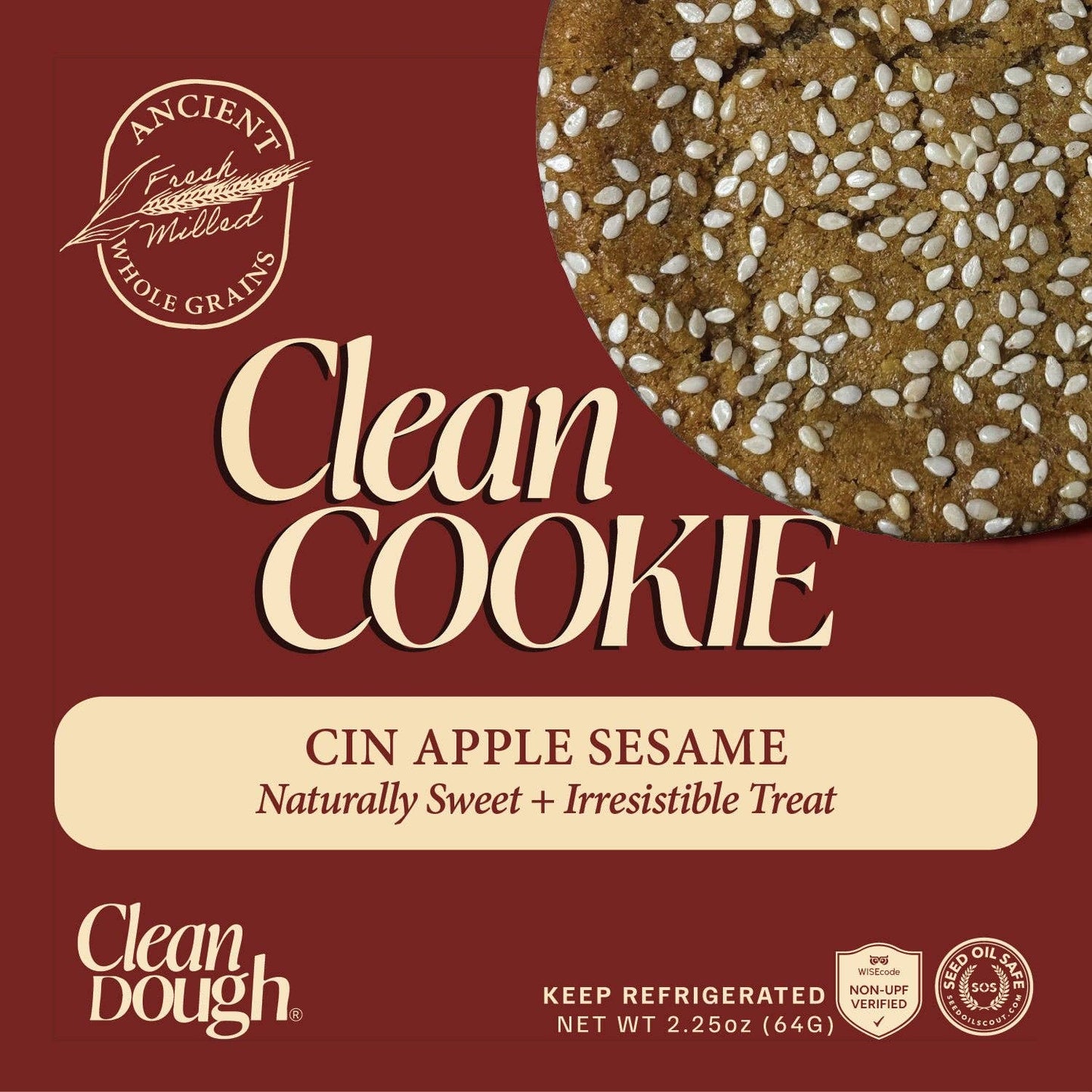 Clean Dough - Apple Tahini Clean Cookie
