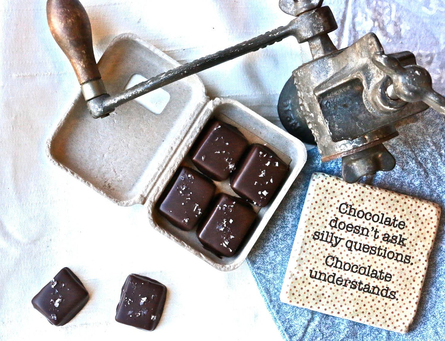 Caramels - 70% Dark Chocolate Covered, Salted (4 pieces)