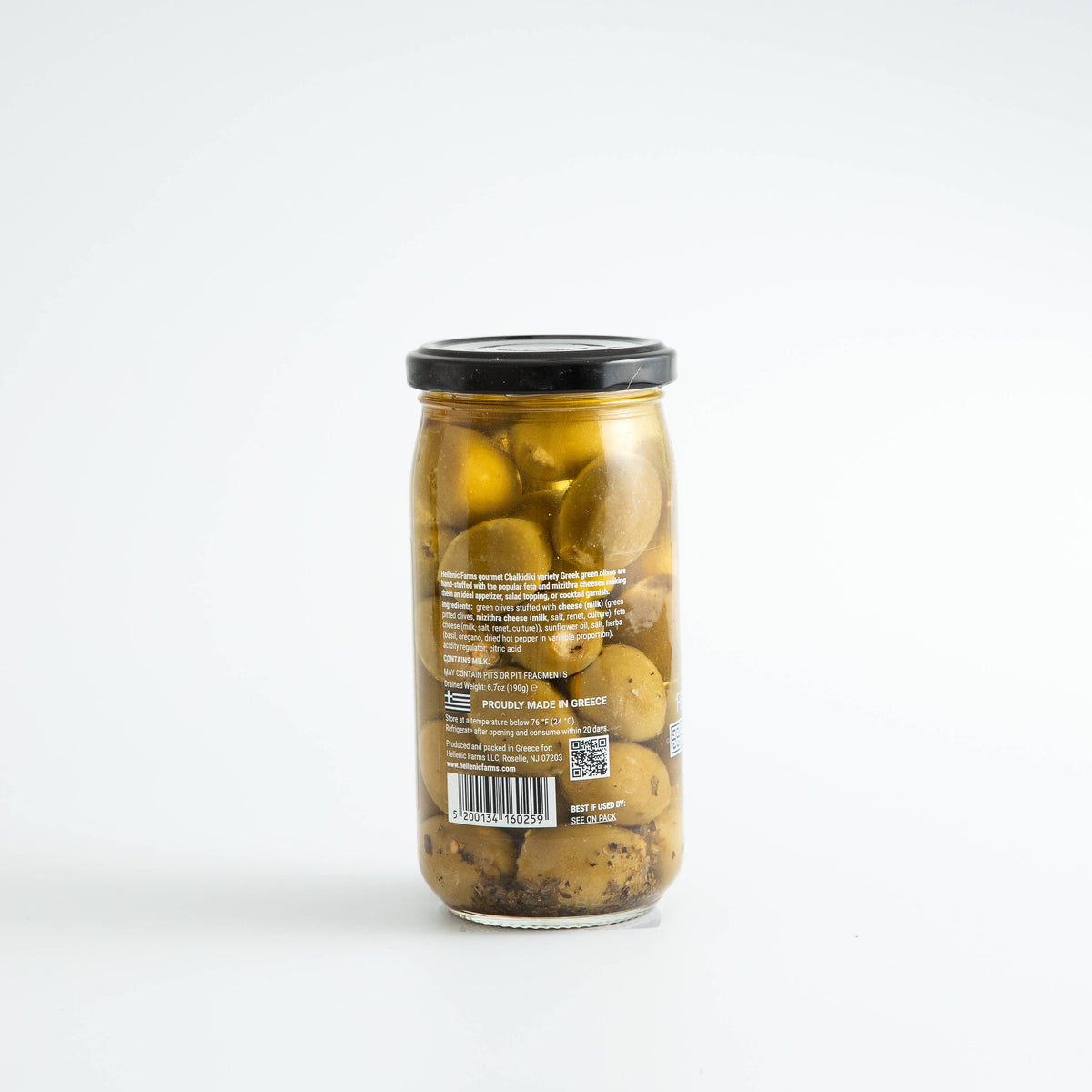 Greek Green Olives, Stuffed with Feta & Mizithra
