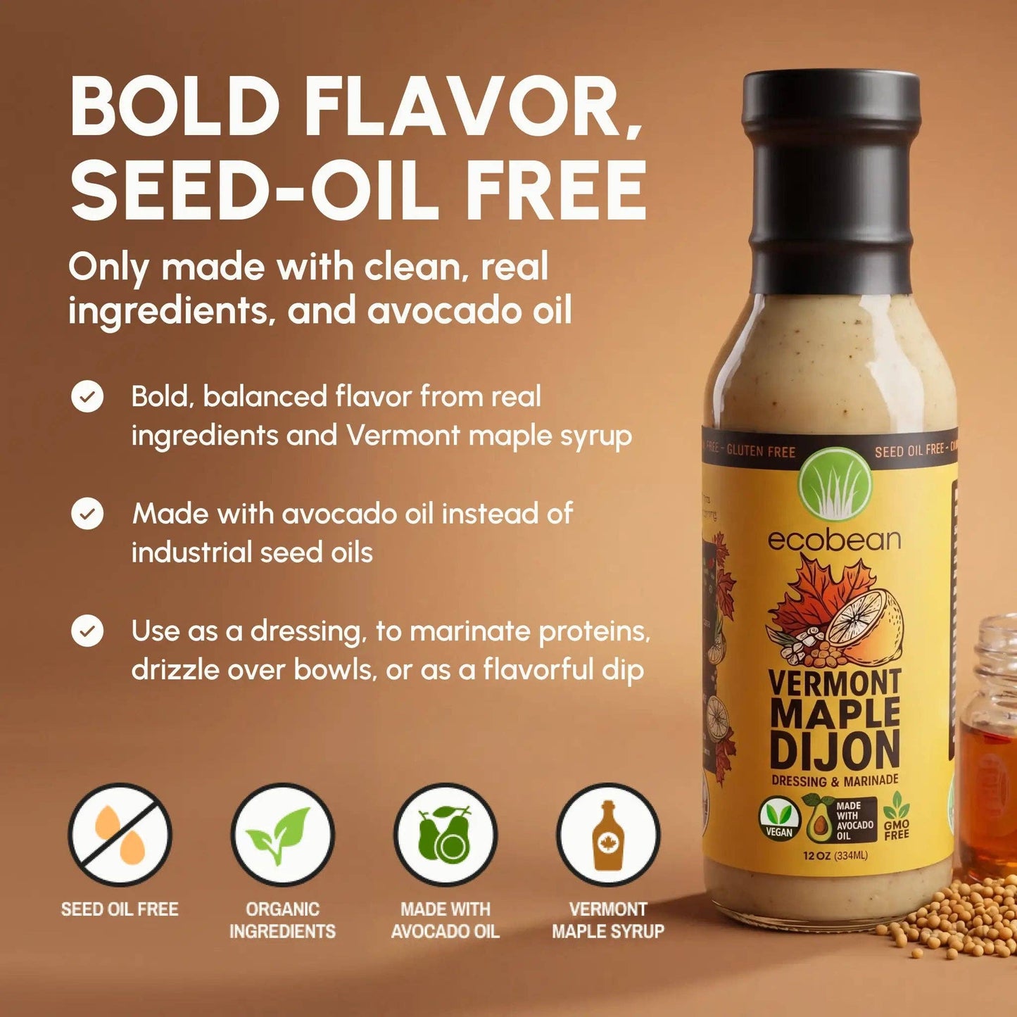 Ecobean - VERMONT MAPLE DIJON SALAD DRESSING: 6 Pack