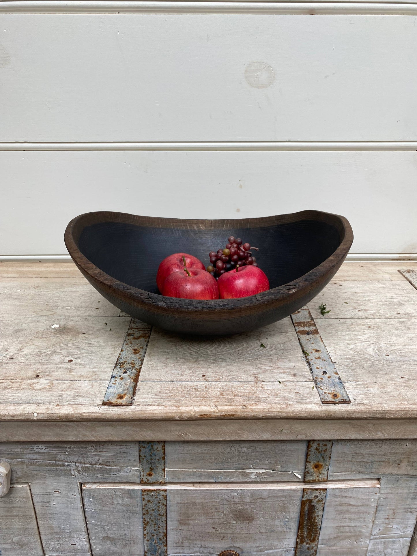 13" EBONIZED OAK OVAL BOWL