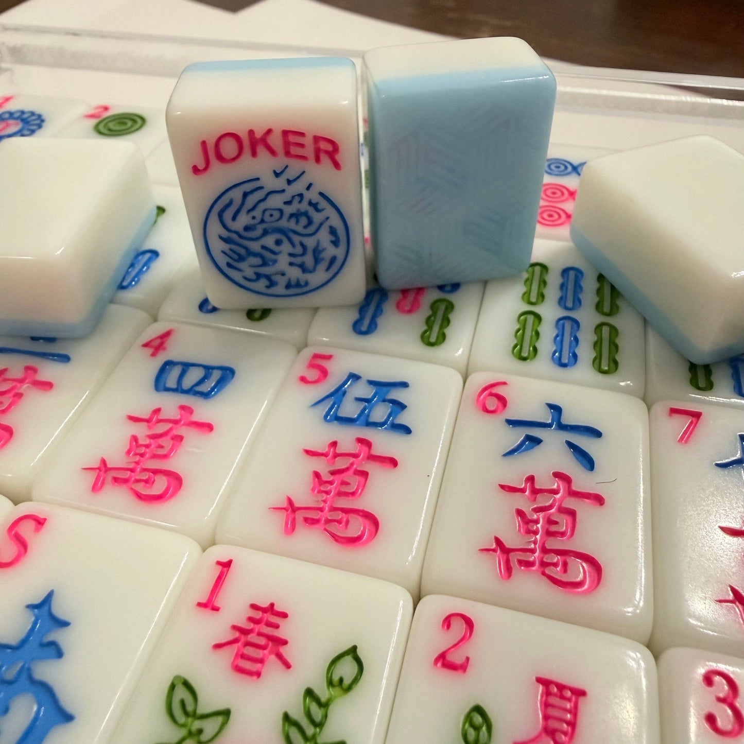 Mahjong Studios - Mahjong Tiles - Blue Edition – American Mahjong Tile Set (166 Tiles) 2-Color Blue