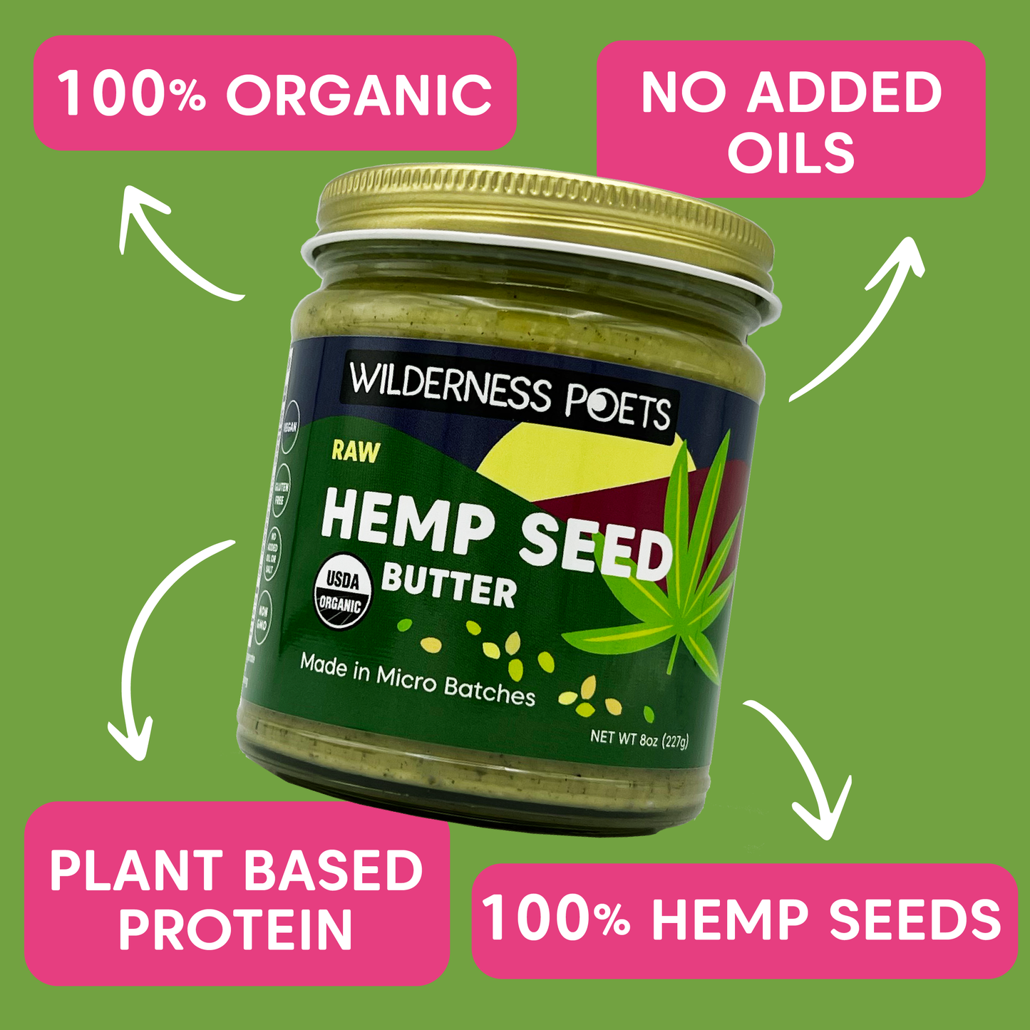 Hemp Seed Butter, Raw - Organic (8 oz)