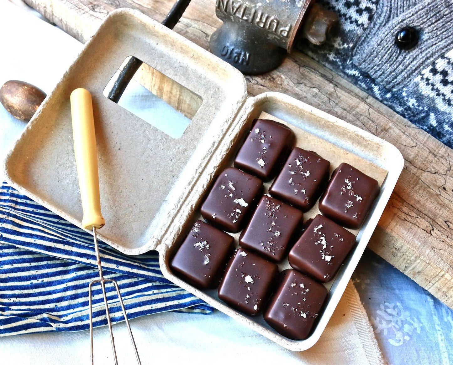 Caramels - Dark Chocolate covered, salted (9 Piece)