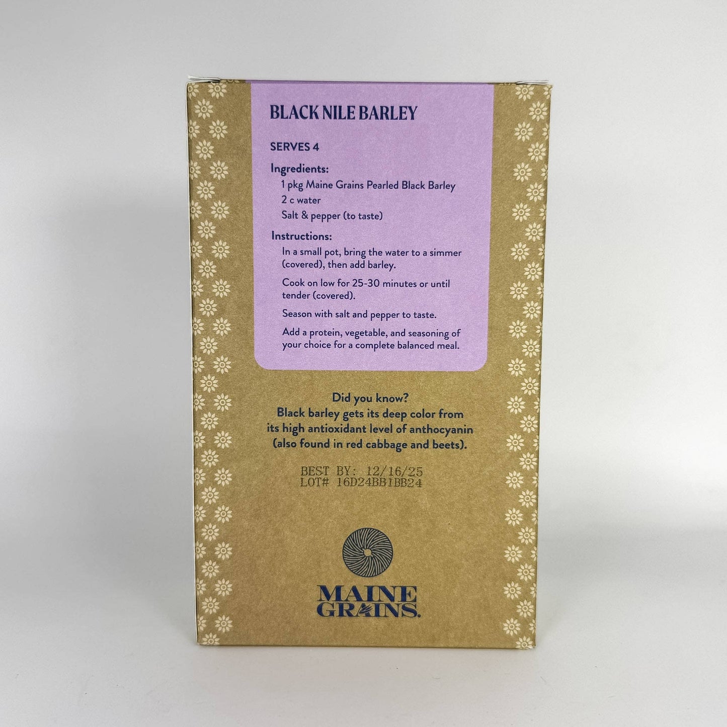 Maine Grains Black Nile Barley (180 g)