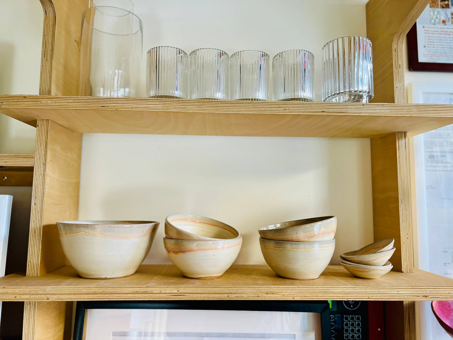 Medium Sloped Ceramic Bowls-Handmade ceramic cereal bowls