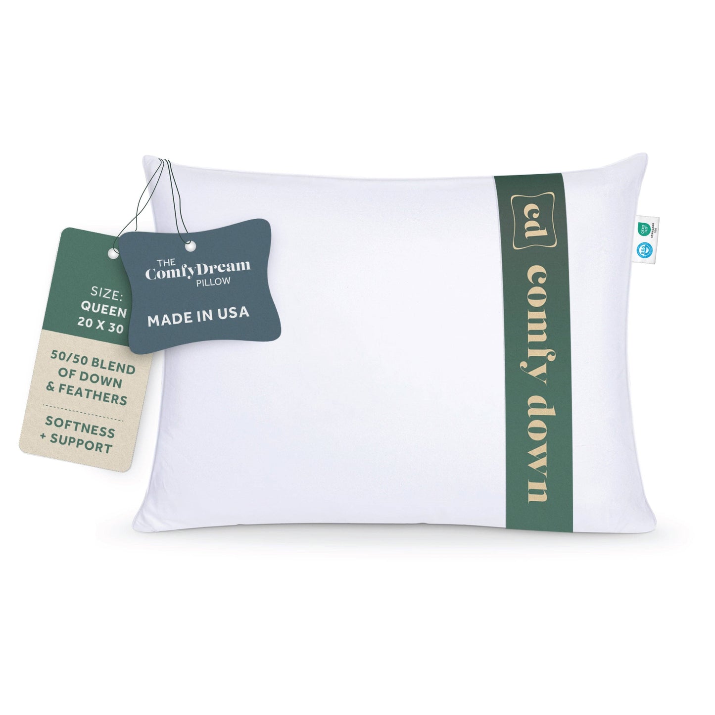 ComfyDown - ComfyDream Bed Pillow 50/50 Down Feather Blend: King