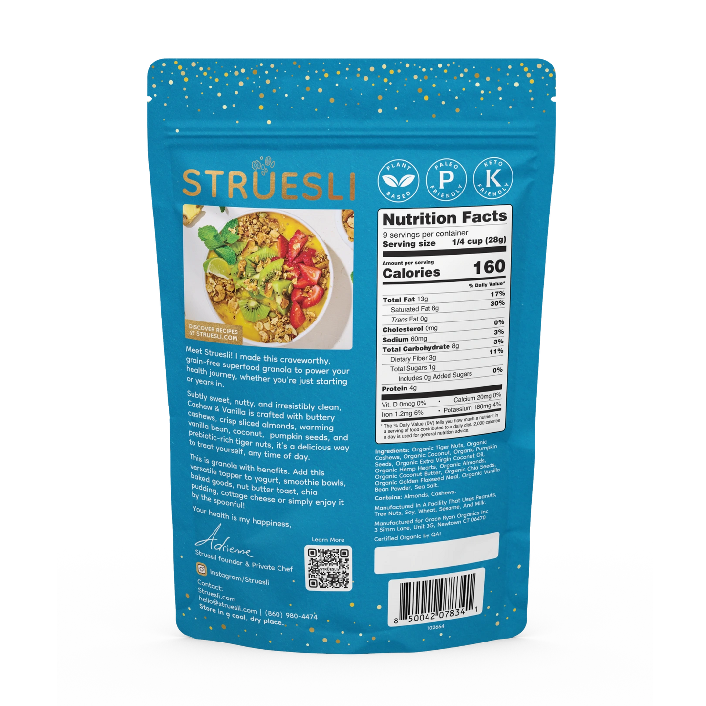 Struesli Granola Redefined - Cashew & Vanilla (9 oz)