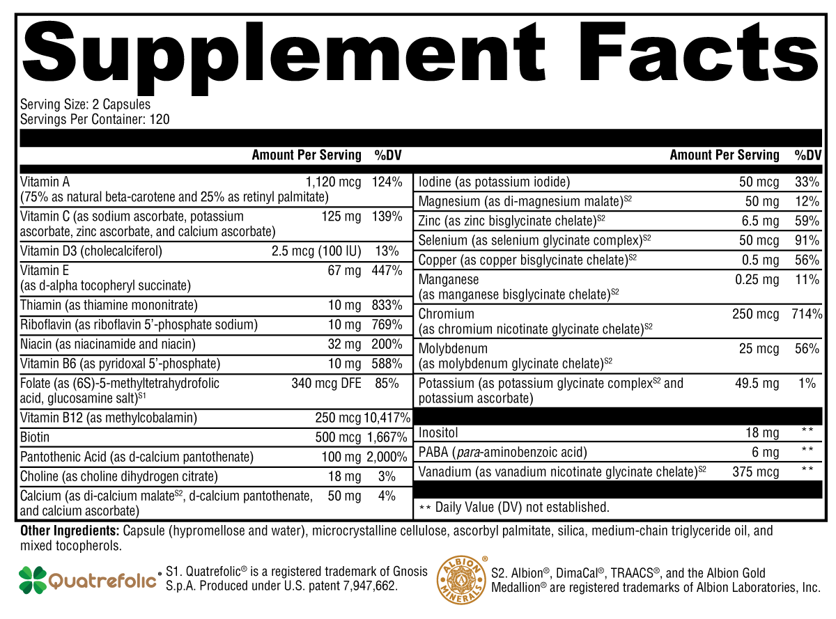 ActivNutrients without Iron (240 veg caps)