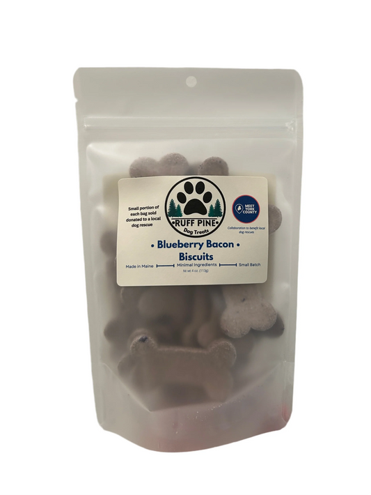 Dog Treats, Blueberry Bacon Biscuits (4 oz) - Ruff Pine Dog Treats
