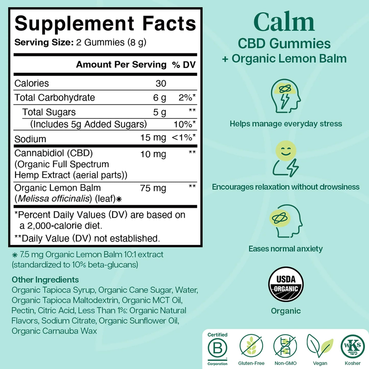 Calm CBD Gummies, Lemon Lime (60 gummies)