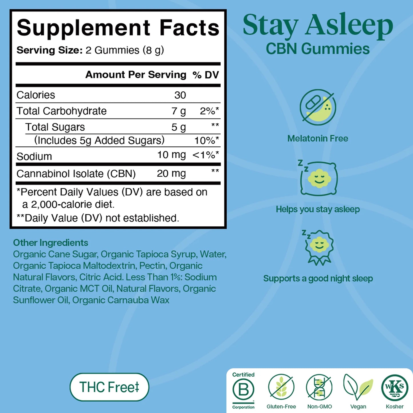 Stay Asleep CBN Gummies, Huckleberry (60 gummies)
