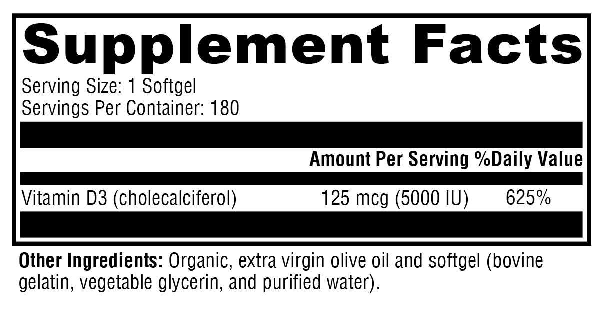 D3 5000 (180 softgels)