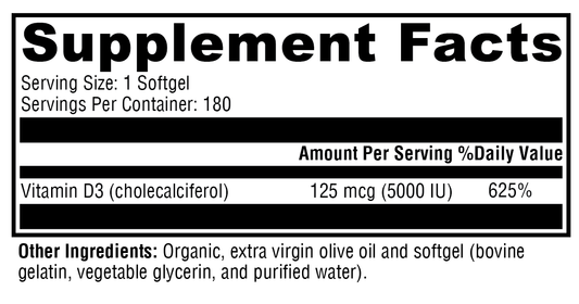 D3 5000 (180 softgels)