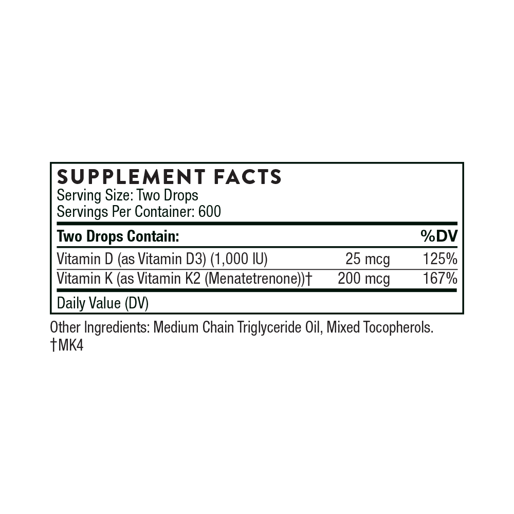 Vitamin D + K2 (1 oz) - Thorne
