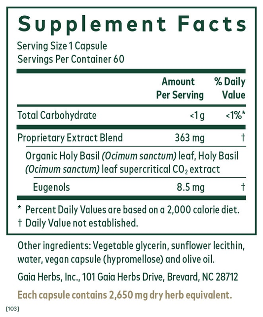 Holy Basil (60 liquid phyto-caps)