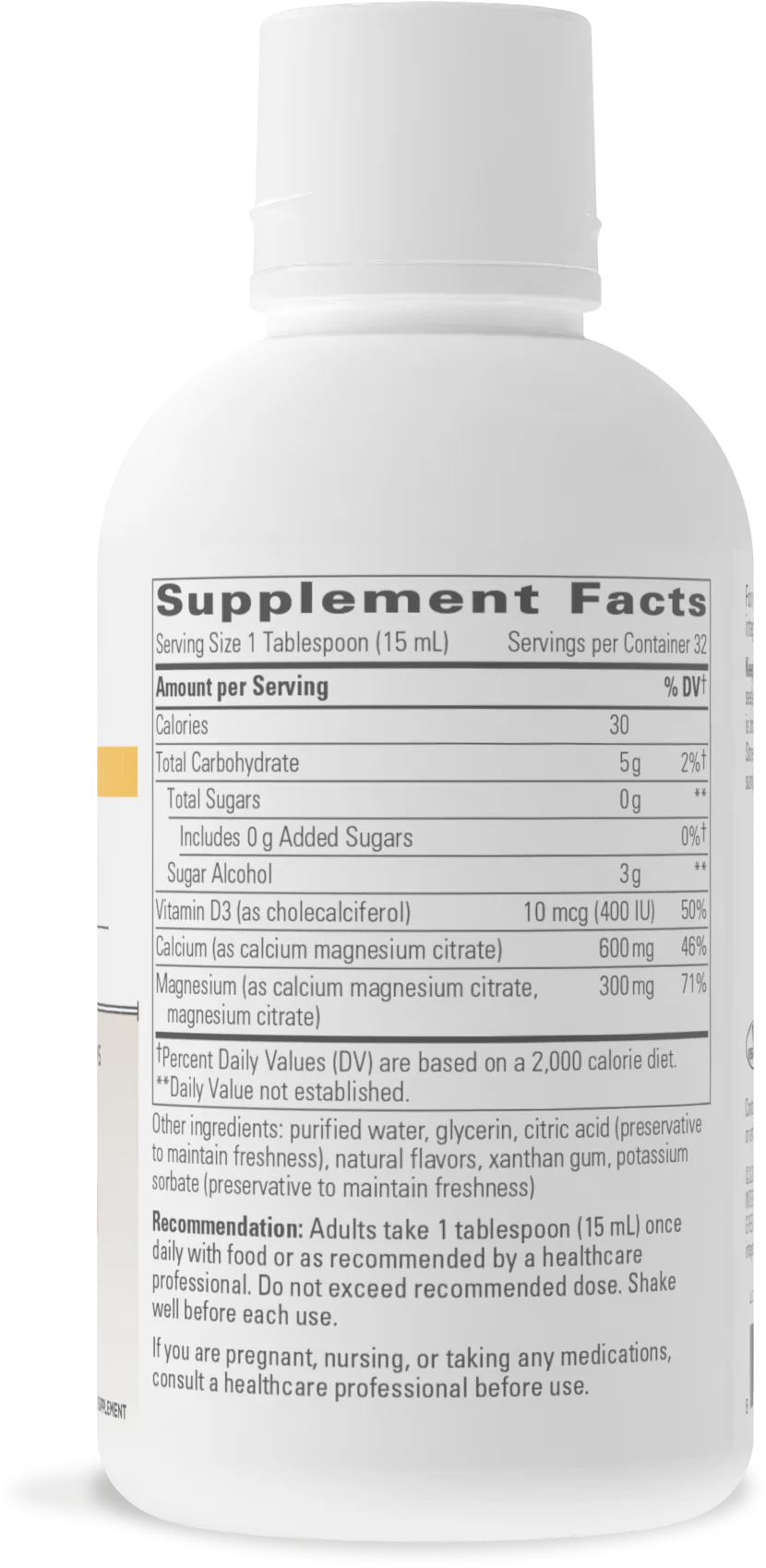 Liquid Calcium Magnesium, 2:1 Ca/Mg Ratio Orange-Vanilla (16 fl oz)