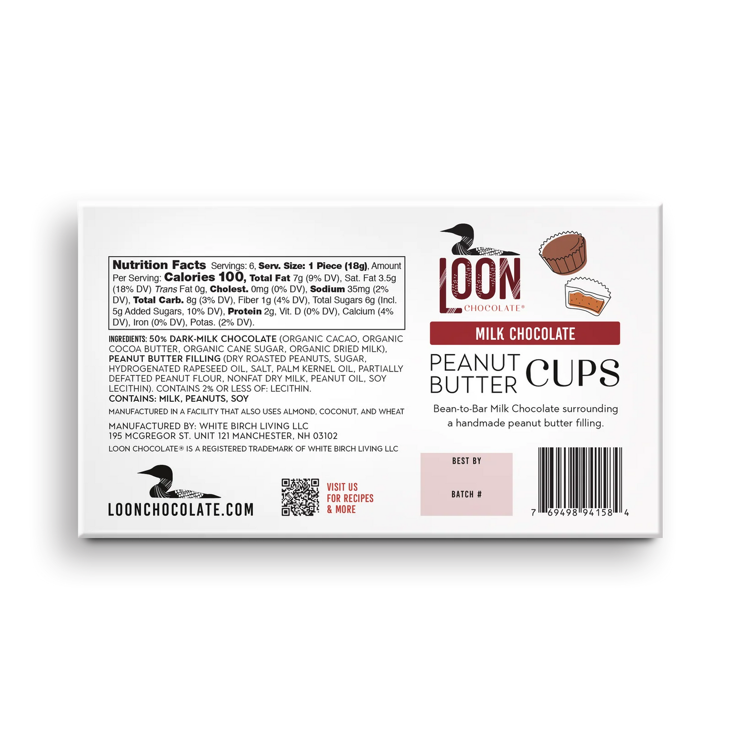 Peanut Butter Cups, Milk Chocolate (6 cups)