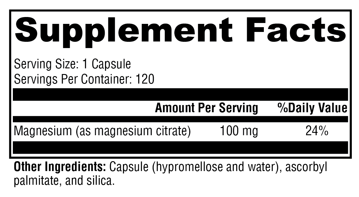 Magnesium Citrate (120 veg caps)