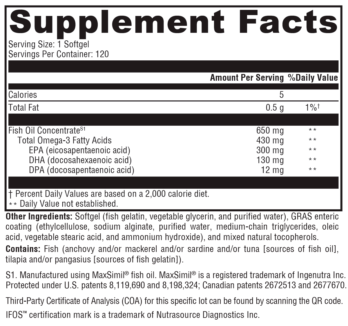 Omega MonoPure 650 EC (120 softgels)