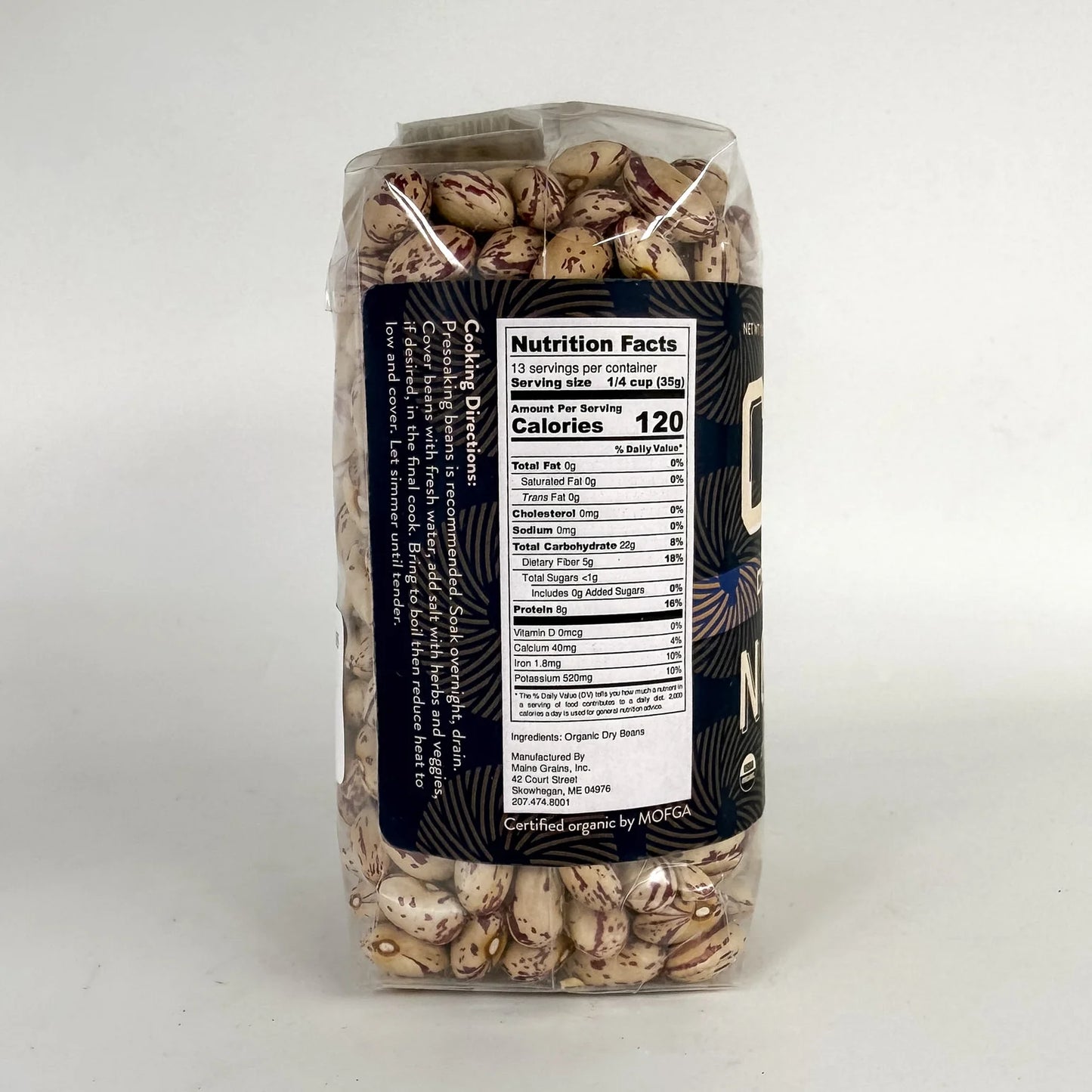 Maine Grains Organic Cranberry Beans (1 lb)