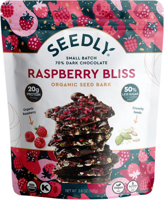 Dark Chocolate Seed Bark, Raspberry Bliss - Organic