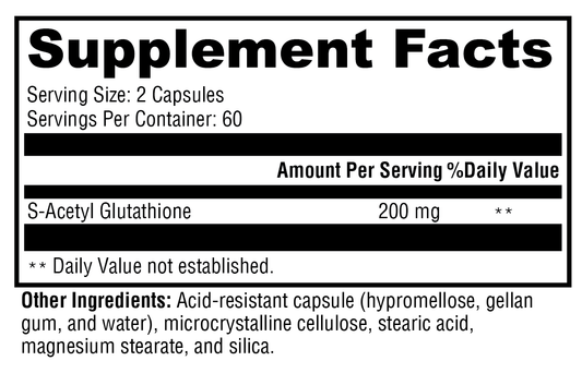 S-Acetyl Glutathione (120 acid-resist veg caps)