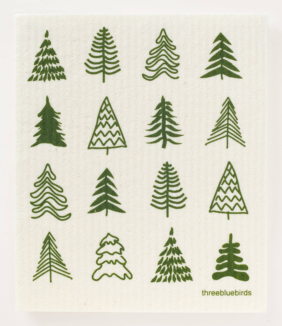 Three Bluebirds Swedish Dishcloths - Woodland Trees Swedish Dishcloth