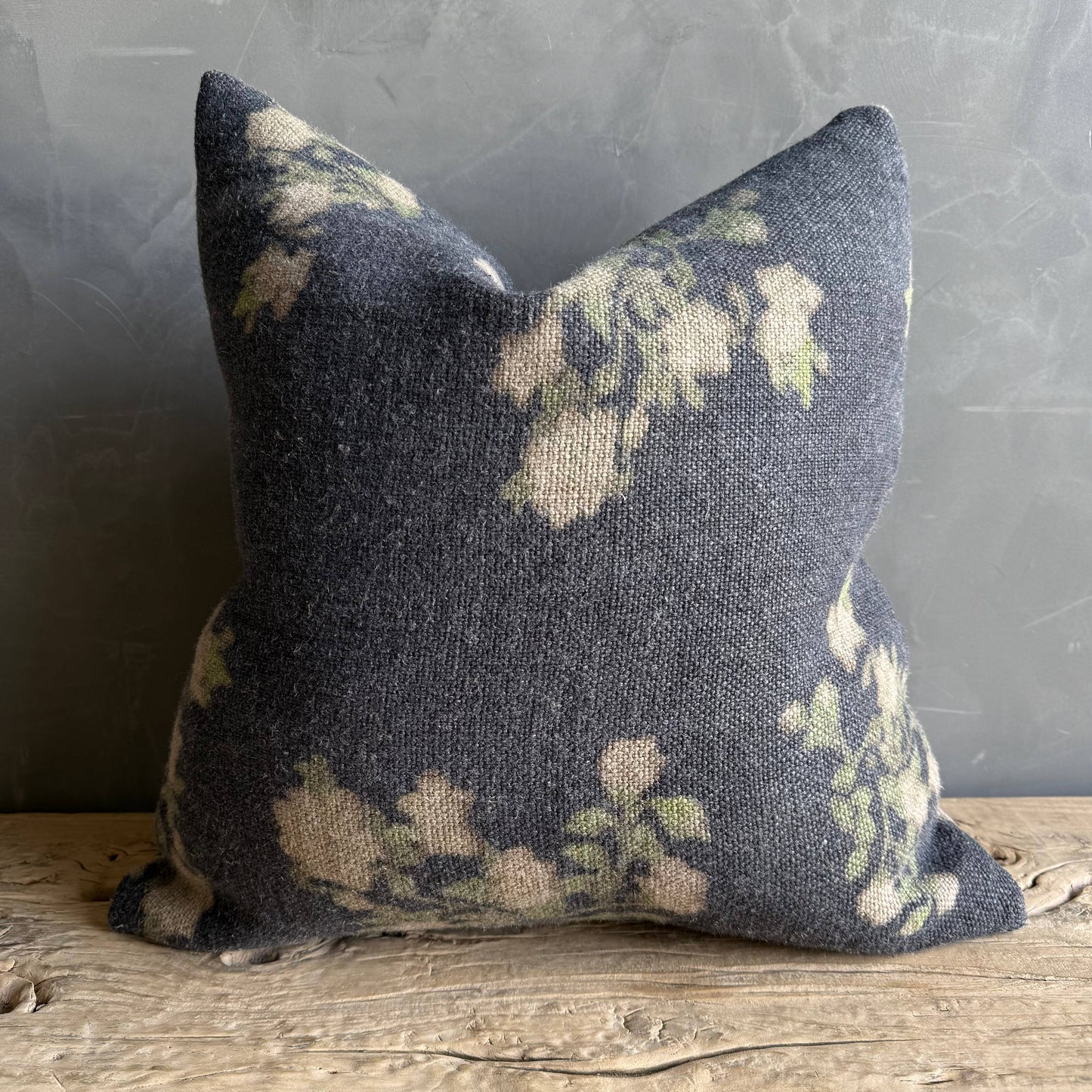 bloom home inc - Wabi Sabi French Linen Roses Accent Pillow: 26" x 26"