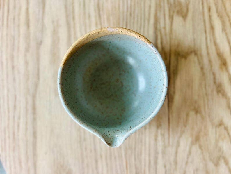 Wide bottom Matcha Bowl-Handmade Set- bowl and chasen holder: White