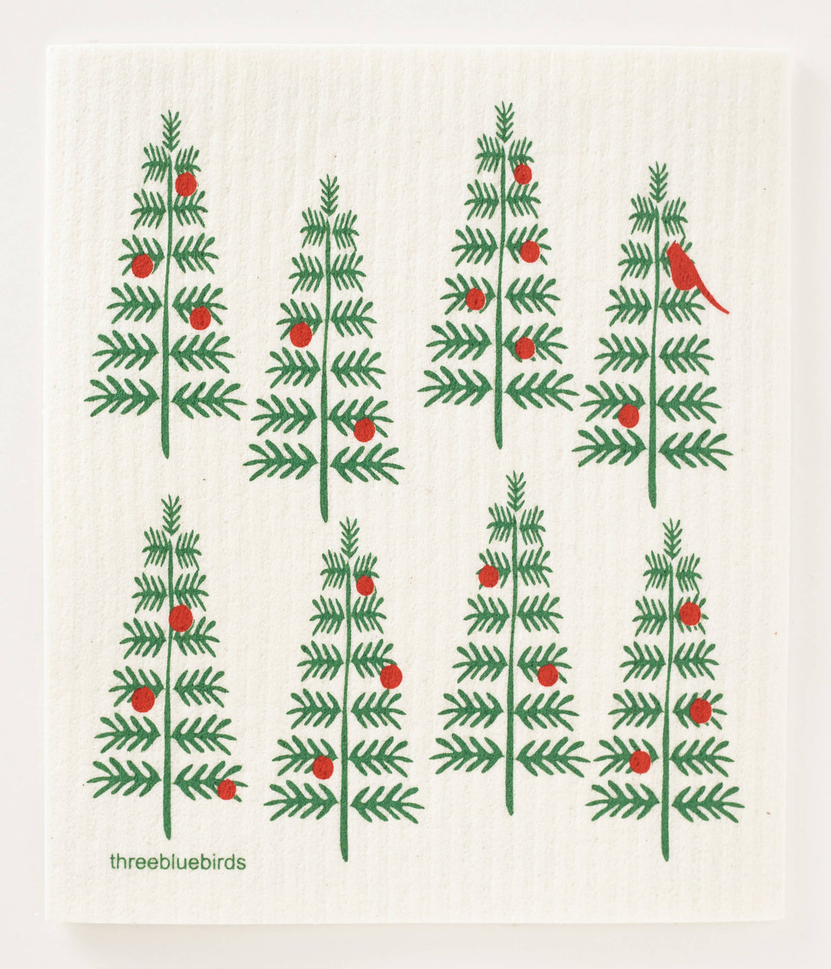 Three Bluebirds Swedish Dishcloths - Christmas Trees Swedish Dishcloth