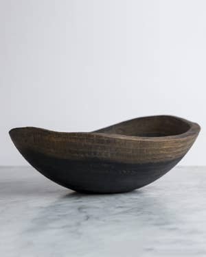 18" EBONIZED OAK OVAL BOWL