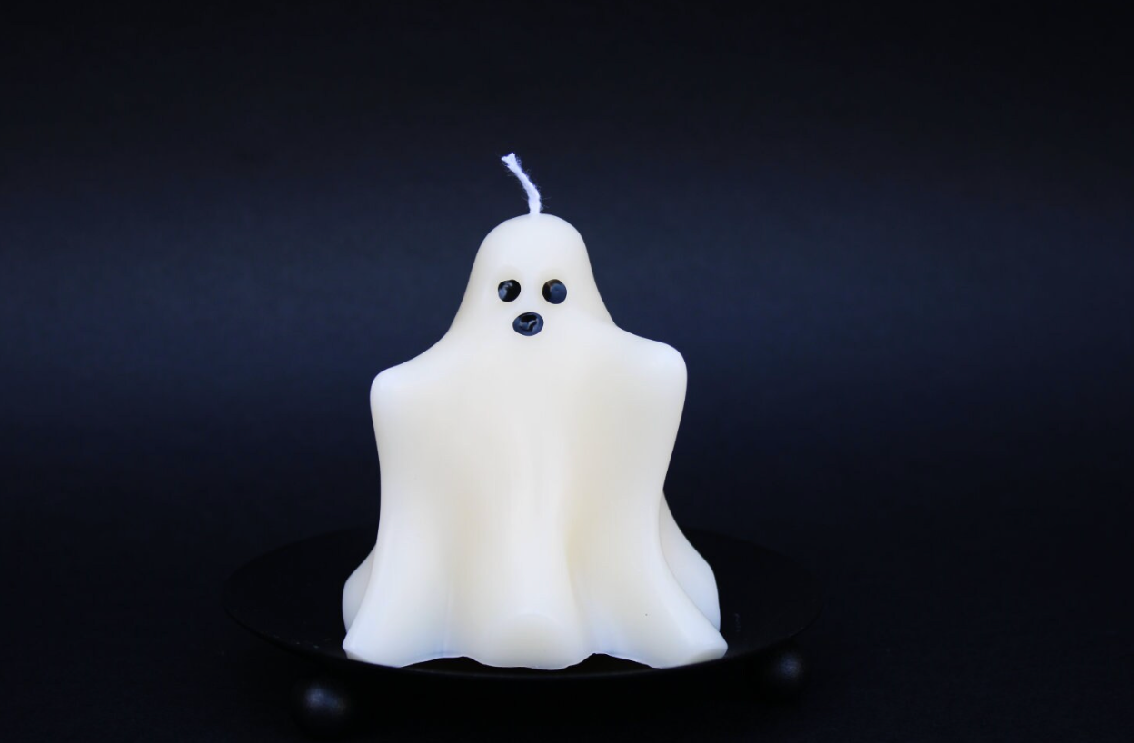 Val Viola Candles & Gifts - Ghost Shaped Soy Wax Pillar Candle | Halloween: 1 / Unscented