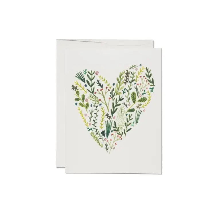 Floral Heart love greeting card Red Cap Cards