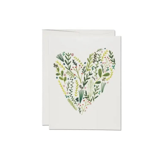 Floral Heart love greeting card Red Cap Cards