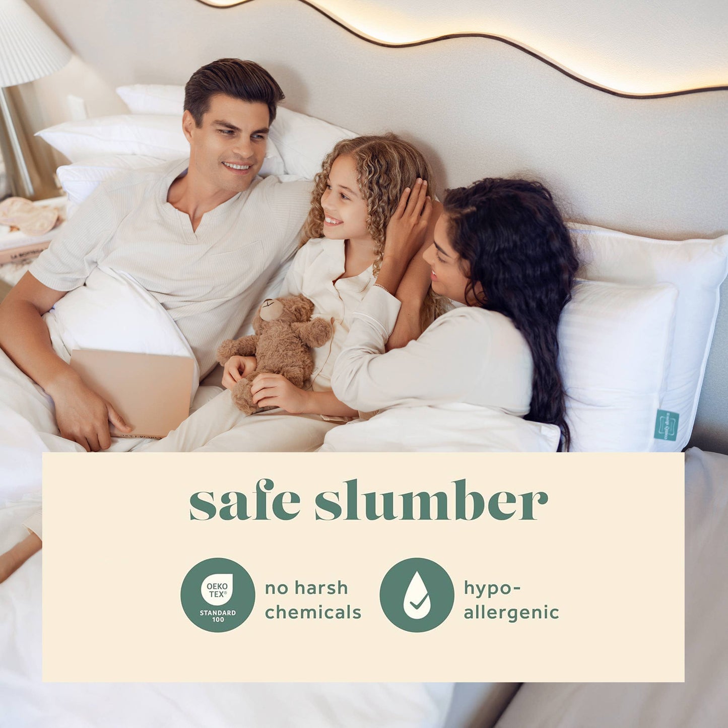 ComfyDown - ComfyDown Down Alternative Pillow for Back & Stomach Sleeper: Standard / Non-Gusset / Pack of 2