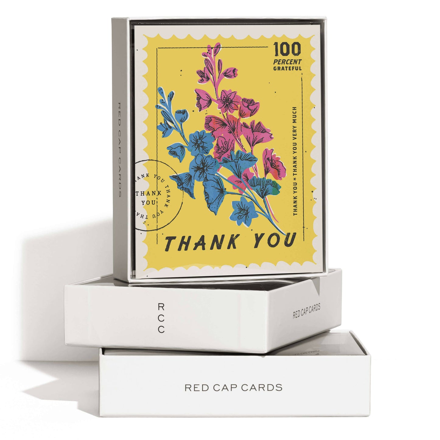 100 Percent thank you greeting card Red Cap Cards