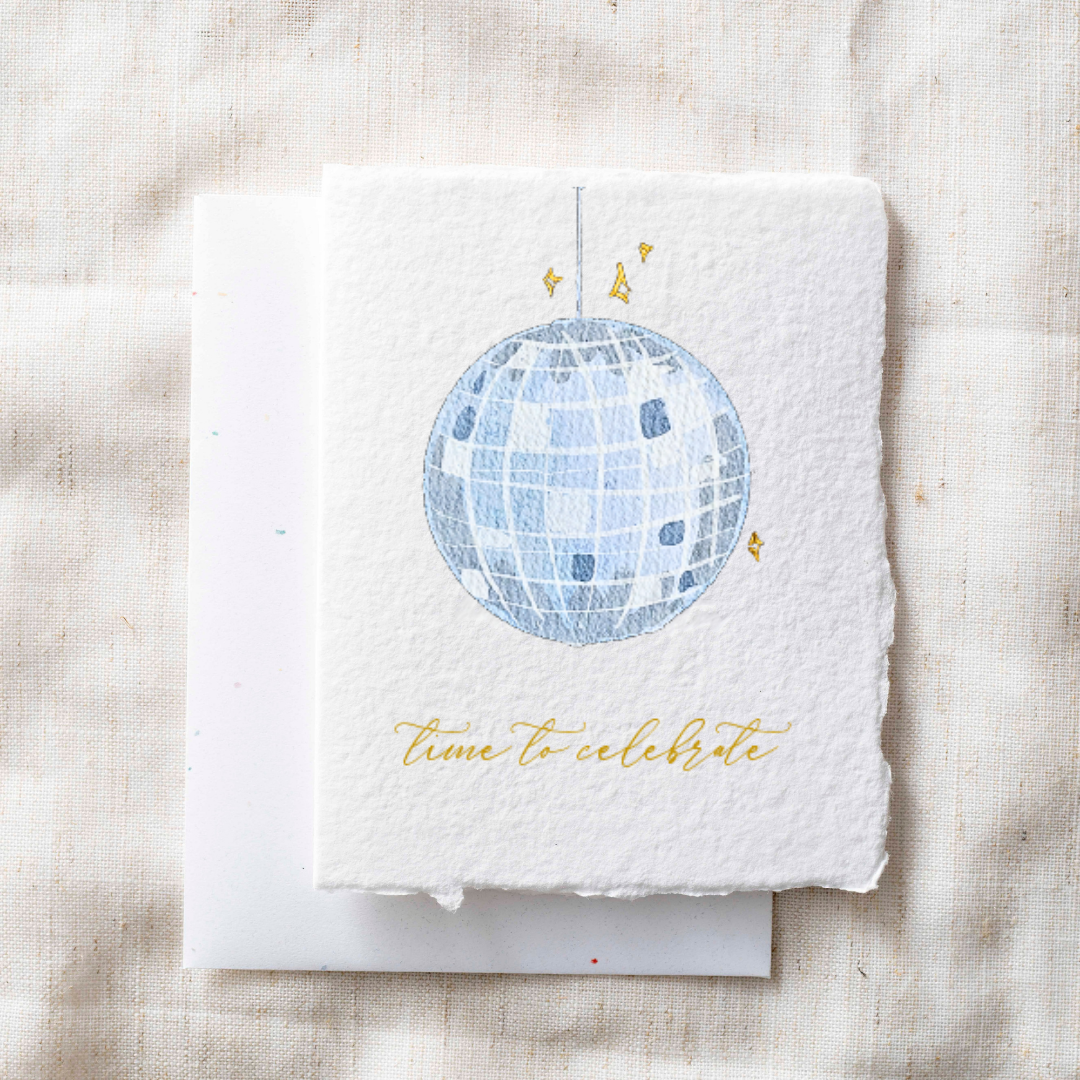 Paper Baristas - Time to Celebrate | Handmade Disco Congrats Greeting Card
