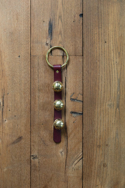 Millstream Home - Sleigh Bells on Brass Ring | Christmas Door Bell: Burgundy