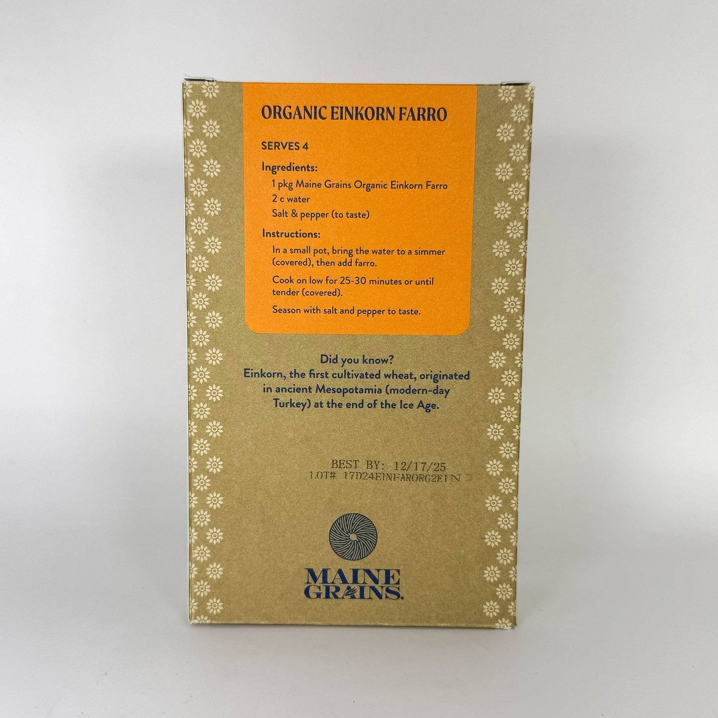 Maine Grains Organic Einkorn Farro (180 g)