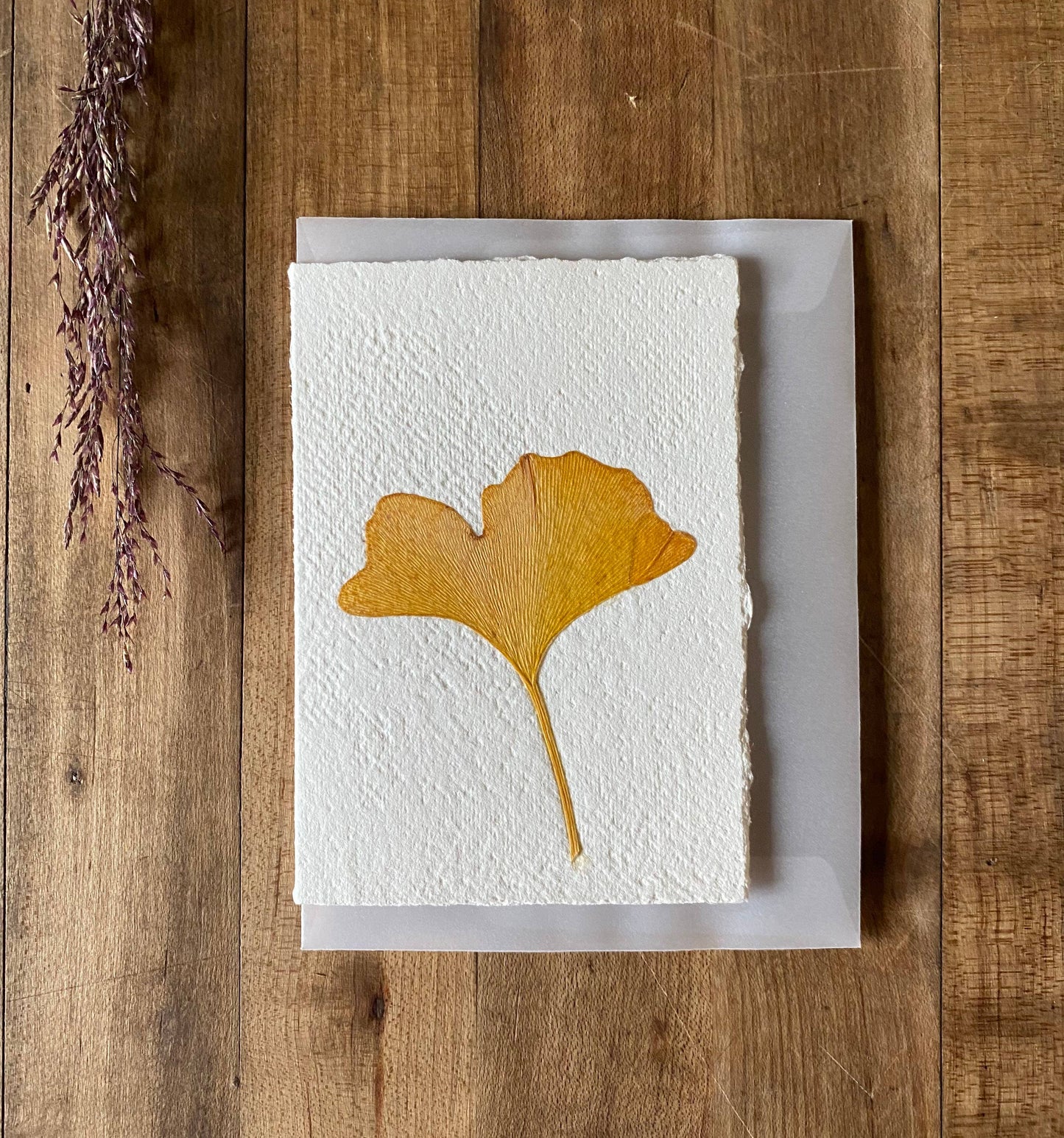Ginkgo handmade greeting card
