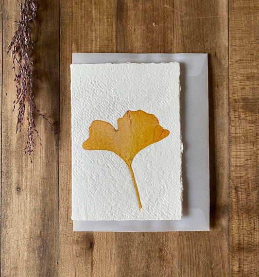 Ginkgo handmade greeting card