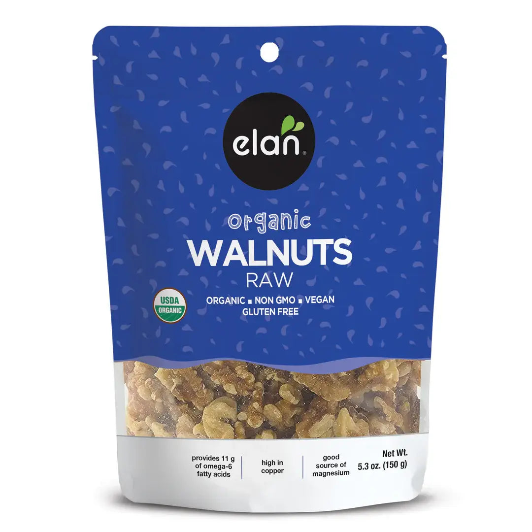 Elan - Elan Organic Raw Walnuts, Nuts, Snacks, Gluten Free (5 oz)