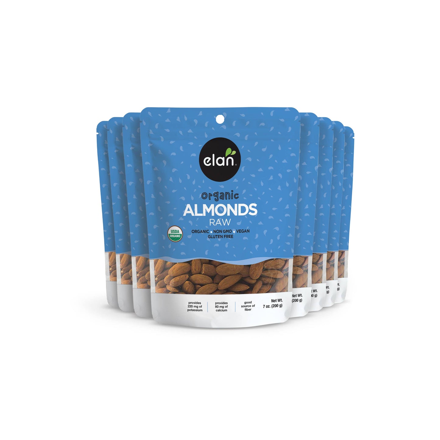 Elan - Elan Organic Raw Almonds, Nuts, Snacks, Gluten Free (7 oz)