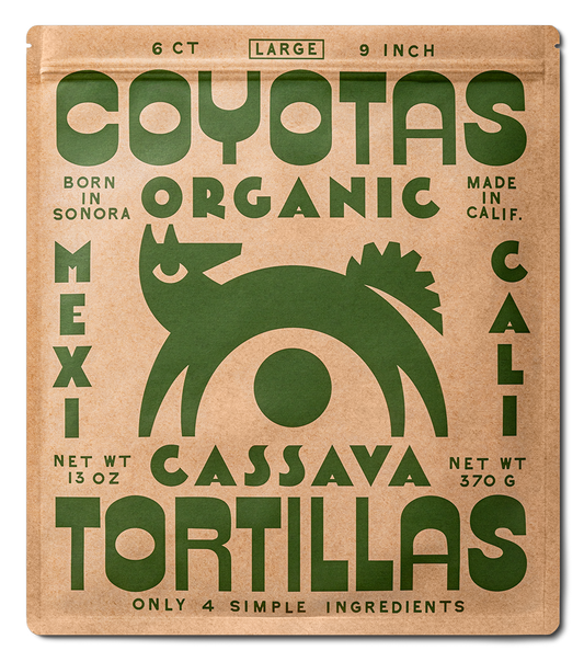 Organic Cassava Tortillas LARGE (9") COYOTAS